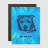 Blauer Staffy-Welpe Magnetkarte (Vorne/Hinten)