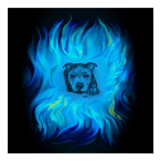 Blauer Staffy Welpe Poster (Vorderseite)