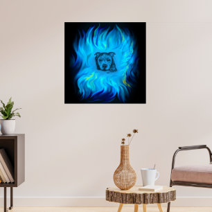 Blauer Staffy-Welpe Poster