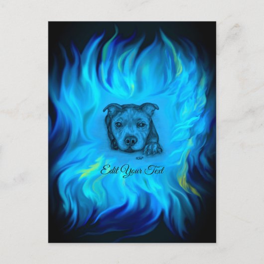 Blauer Staffy-Welpe Postkarte (Vorderseite)