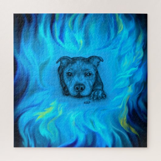 Blauer Staffy Welpe Puzzle (Vertikal)