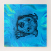 Blauer Staffy Welpe Puzzle (Horizontal)