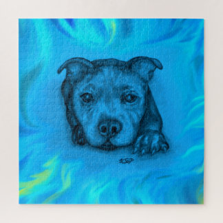 Blauer Staffy Welpe Puzzle
