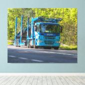 Blauer Stahl im Bullland Leinwanddruck (Insitu (Holzboden))