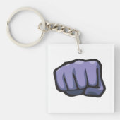 Blauer Stahl Schlüsselanhänger (Vorderseite)