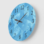 Blauer Stain Glas Rundklemme Große Wanduhr (Winkel)