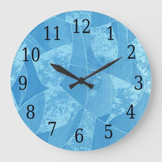 Blauer Stain Glas Rundklemme Große Wanduhr (Vorderseite)