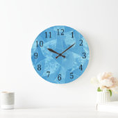Blauer Stain Glas Rundklemme Große Wanduhr (Zuhause)