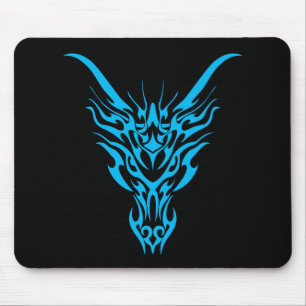 Blauer Stammes- Drache Mousepad