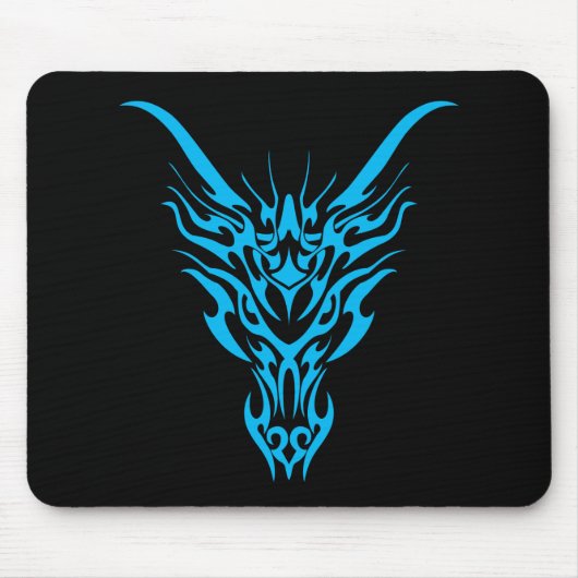 Blauer Stammes- Drache Mousepad (Vorne)
