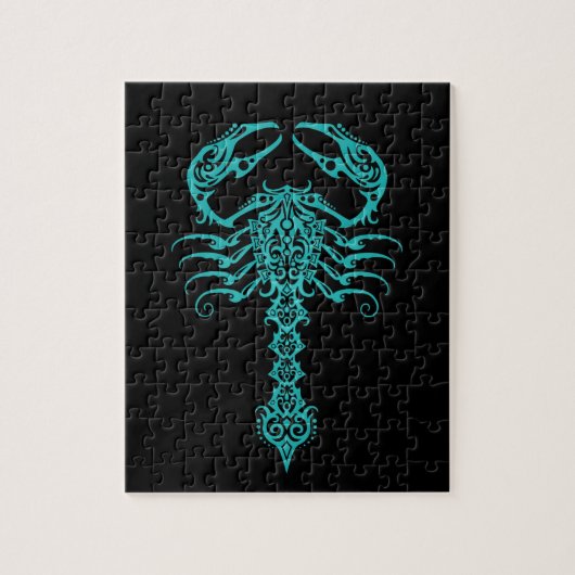 Blauer Stammes- Skorpion Puzzle (Vertikal)