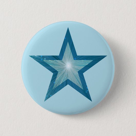 Blauer Star-Knopf blass blau Button (Vorderseite)