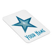 Blauer Star "Name" flexibler Magnet weiß (Rechte Seite)