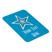Blauer Star 'Text' flexibler Magnet vertikal blau (Rechte Seite)