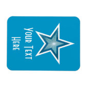Blauer Star 'Text' flexibler Magnet vertikal blau (Horizontal)