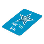 Blauer Star 'Text' flexibler Magnet vertikal blau (Linke Seite)