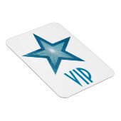 Blauer Star 'VIP' flexibler Magnet weiß (Rechte Seite)