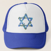 Blauer Star von David Jewish Star Truckerkappe (Vorderseite)