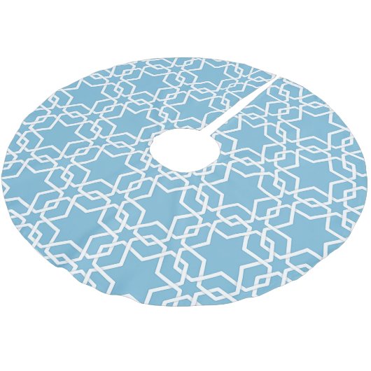 Blauer Star von David Polyester Weihnachtsbaumdecke (Schrägansicht)