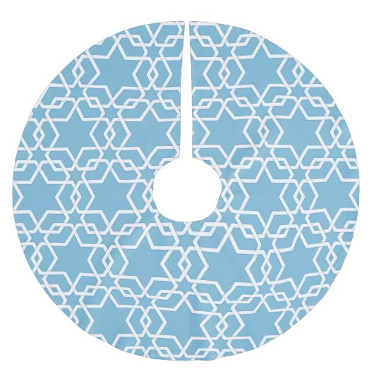 Blauer Star von David Polyester Weihnachtsbaumdecke (Vorderseite)