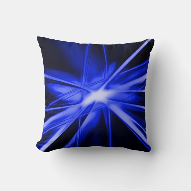 Blauer Starlight-abstraktes Kissen (Vorderseite)