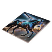 Blauer Stars Galaxy Pferd Fliese (Seite)