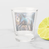 Blauer Stars Galaxy Pferd Schnapsglas (Rückseite)