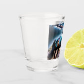 Blauer Stars Galaxy Pferd Schnapsglas (Links)
