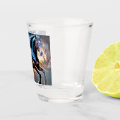 Blauer Stars Galaxy Pferd Schnapsglas (Rechts)