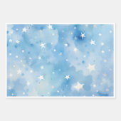 Blauer Stars Wrapping Paper Flat Sheet Set 3 Geschenkpapier Set (Vorderseite 3)