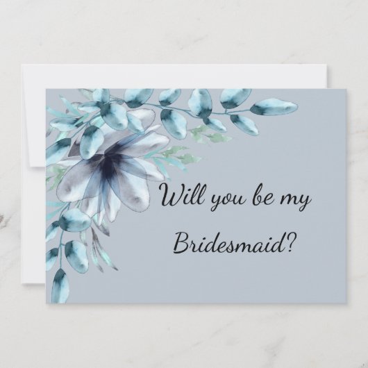 Blauer Staubkorb ist mein Vorschlag für eine Braut Einladung (Vorderseite)