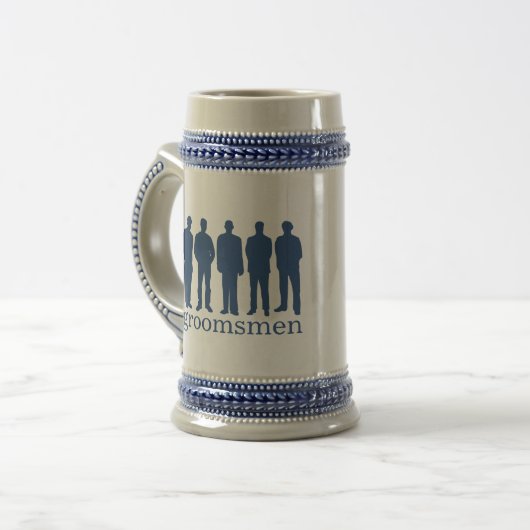 Blauer Stein Bier des Name-Trauzeugejunggesellen Bierglas (Vorderseite Links)