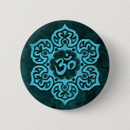 Blauer Stein Blumenom Button