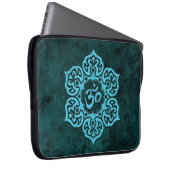 Blauer Stein Blumenom Laptopschutzhülle (Vorne Rechts)