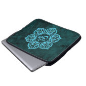 Blauer Stein Blumenom Laptopschutzhülle (Vorne Knopf)