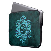 Blauer Stein Blumenom Laptopschutzhülle (Vorderseite Links)