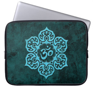 Blauer Stein Blumenom Laptopschutzhülle