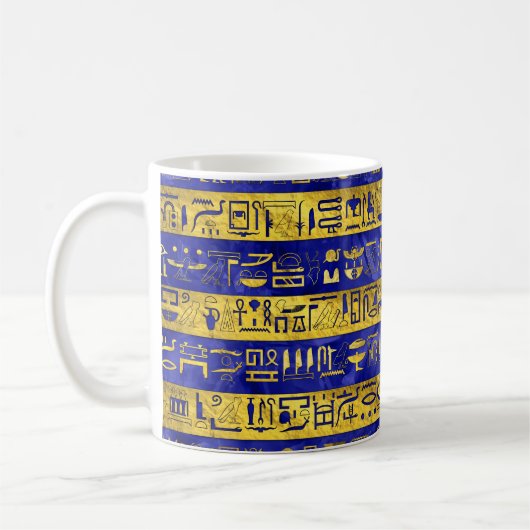 Blauer Stein des goldenen ägyptischen Kaffeetasse (Links)