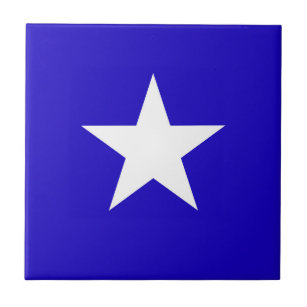 Blauer Stern auf weißem Hintergrund Fliese