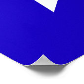 Blauer Stern auf weißem Hintergrund Poster (Ecke)