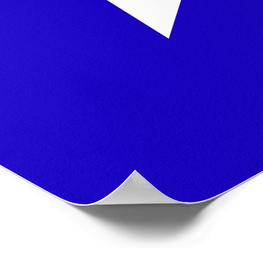 Blauer Stern auf weißem Hintergrund Poster (Ecke)