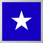 Blauer Stern auf weißem Hintergrund Poster (Vorne)