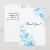 Blauer Stern-Blume danken Ihnen Dankeskarte (Vorne/Hinten)