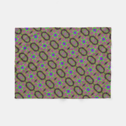 blauer Stern/Blume Fleecedecke (Vorderseite (Horizontal))
