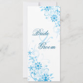 Blauer Stern-Blumen-Zeitplan Einladung (Vorderseite)