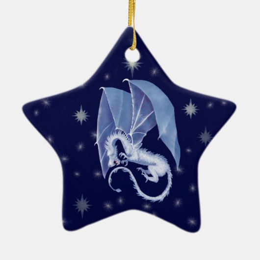 Blauer Stern-Drache Keramikornament (Hinten)