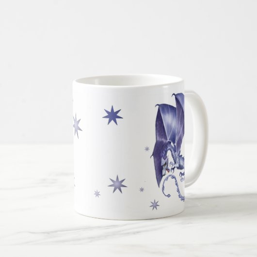 Blauer Stern-Drache-Tasse Kaffeetasse (VorderseiteRechts)