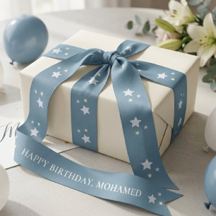 Blauer Stern Gans Alles Gute zum Geburtstag Person Satinband