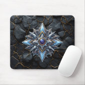 Blauer Stern Kern Gaming Emblem Mousepad (Mit Mouse)
