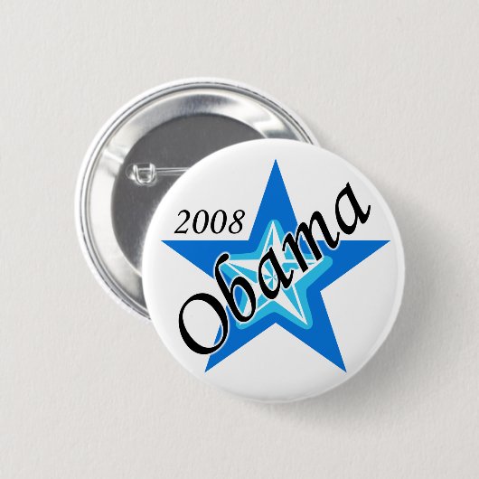 Blauer Stern-Knopf Obama Button (Vorne & Hinten)
